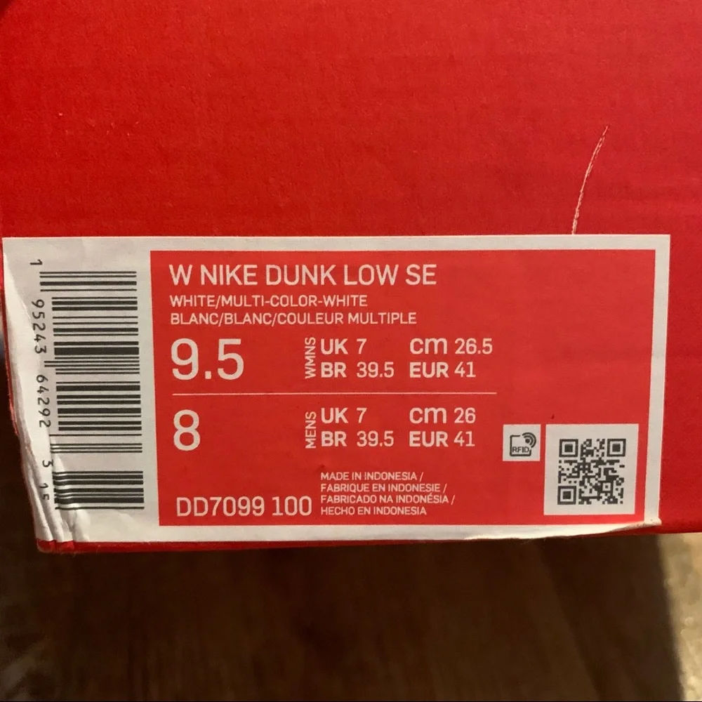 White NIKE DUNK Sneakers (Mixed Material Swooshes) - Picture 10 of 11